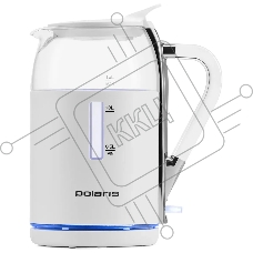 Чайник электрический Polaris PWK 1563CGL 1.5л. 2200Вт белый/прозрачный (корпус: стекло)