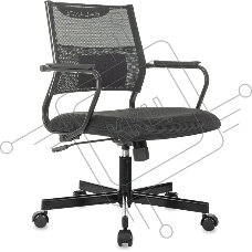 Кресло Бюрократ CH Balance-Low черный экокожа низк.спин. крестов. металл