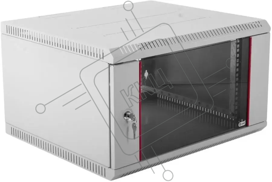 Шкаф настенный ЦМО ШРН-Э-6.350 6U 600x350 мм пер. дв. стекл несъемные бок. пан. серый