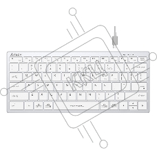 Клавиатура A4Tech Fstyler FBX51C беспроводная, USB, Bluetooth/Радиоканал, белый