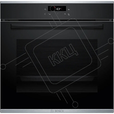 Встраиваемый духовой шкаф Bosch, Serie 4, Auto Pilot 10, объем 71 л, 7 режимов нагрева, 4D Hotair, телескопические направляющие 1уровень,пиролиз, сенсорное управление, черный+профиль из нерж. стали
