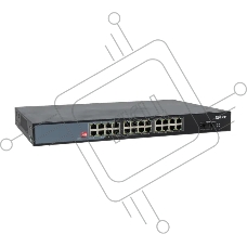 Коммутатор EKF TSX-U-2GX/SFP-24GTP-R, 24×1 Гбит/с PoE + 2×1 Гбит/с SFP, неуправляемый