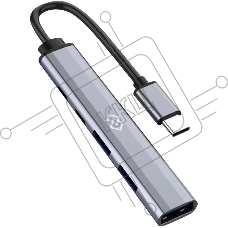 Разветвитель USB-C Digma DHUB-5USB-AC-3.0 5порт. черный