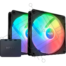 Вентилятор для корпуса Case Cooler NZXT F140 RGb Core Twin Pack (140x140x25mm, 4-pin PWM, RGb, 89.48CFM, 32.5dBA, 1800RPM, черный, 2pcs)