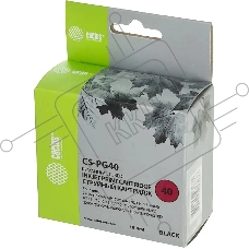 Картридж струйный Cactus CS-PG40 черный (18 мл) для Canon Pixma MP150/MP160/MP170/MP180/MP210/MP220/MP450/MP460/MP470/iP1200/iP1300/iP1600/iP1700/iP1800/iP190
