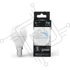 Лампа светодиодная Gauss Led Globe-dim E14 7Вт 4100К диммируемая 105101207-D