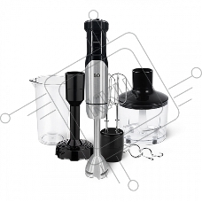 Блендер BQ HB421PS Steel-Black. Мощность 1400Вт, Режим Турбо 4 в1: Насадка для пюре + блендер+ миксер + измельчитель