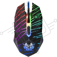 Мышь проводная Defender Dark Agent GM-590L черный, 12800 dpi, USB, кнопки - 6