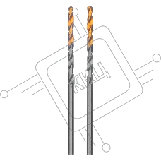 Сверло спиральное по металлу Denzel 2,5 x 57мм, Р6М5, Golden Tip, 2 шт.