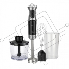 Блендер BQ HB533PS Black-Steel. Мощность:1200 Вт, 3 в1 Блендер + миксер + измельчитель