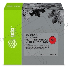 Картридж струйный Cactus CS-PG50 черный (18 мл) для Canon Pixma MP150/MP160/MP170/MP180/MP450/MP460/iP2200/MX300/MX310/JX200/JX210/JX210p/JX500/JX510/JX510P