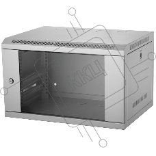 Шкаф телекоммуникационный настенный NEOMAX 6U (600х350), стеклянная дверь, замок (3шт) на ключе, разборный, цвет серый (1 коробка) NCB-WM6U-6035GK3-100-GY