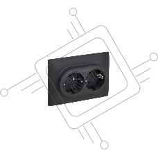 Розетка 2-м IEK SKANDY SK-R07G графит SK-R24-16-K53-F 16А с заземл. защ. штроки в сборе