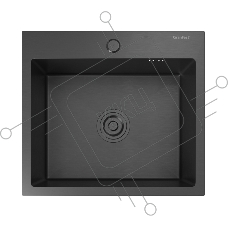 Кухонная мойка GranFest 5045 PVD graphite 1 чаша 450x350x205, монтаж: врезной, материал: нержавеющая сталь, графит