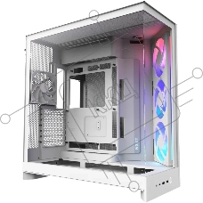 Компьютерный корпус без блока питания Case NZXT H9 Flow RGb (2025), Midi-Tower, TG, 3x140мм RGb + 1x120мм, 2xUSB-A 3.2 + 1xUSB-C 3.2, E-ATX, ATX, mATX, mITX белый