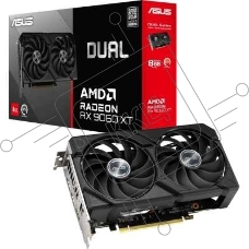 Видеокарта Asus PCI-E 5.0 DUAL-RX9060XT-8G AMD Radeon RX 9060XT 8Gb 128bit GDDR6 2550/20000 HDMIx1 DPx2 HDCP Ret