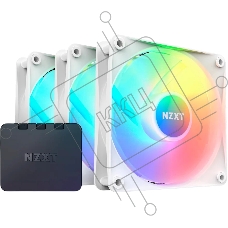 Вентилятор для корпуса Case Cooler NZXT F120 RGb Core Triple Pack (120x120x25mm, 4-pin PWM, RGb, 78.86CFM, 33.88dBA, 1800RPM, белый, 3pcs)