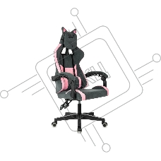 Кресло игровое Knight Kitty Fabric серый/розовый крестов. пластик