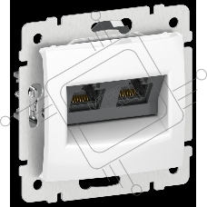 Розетка компьютерная двойная RJ45 категория 5Е UTP IEKVALENA 6942921 белый