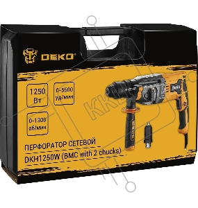 Перфоратор Deko DKH1250W патрон:SDS-plus уд.:3.2Дж 1250Вт (кейс в комплекте)