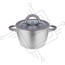 Кастрюля Maunfeld Leona MF20LN01CR из нержавеющей стали со стеклянной крышкой, 16 см, 1,7 л.