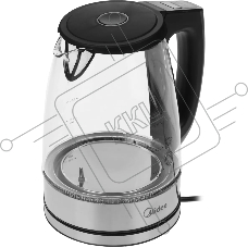 Чайник электрический Midea MK-8019, мощность 2200 Вт, объем 1.7 л, цифровой дисплей, регулировка температуры нагрева, 6 режимов нагрева, поддержание температуры, подсветка