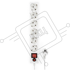 Сетевой фильтр Гарнизон ECL-6-W-3, 6р, 10А, 3м, ур.защиты 4, белый, пакет