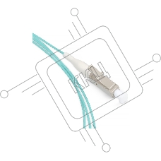 Пигтейл Cabeus, LC, OM3 50/125, 1,5м, бежевый хвостовик, бирюзовый