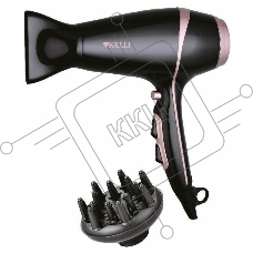 Фен Kelli KL-1129 черный/розовый, 2400 Вт