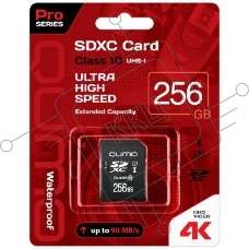 Флеш карта SecureDigital 256Gb QUMO QM256GSDXC10U1 SDXC Class 10 UHS-I U3 PRO