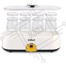 Йогуртница Kitfort КТ-6038 20Вт 4б. 200мл упр.:электрон. белый/черный