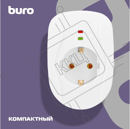 Сетевой фильтр Buro 100SH-WE (1 розетка) белый (коробка)