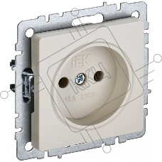 Розетка 1-местная IEK BRITE РС10-1-0-БрКр (BR-R10-10-K10) 10А, без заземления, без защитных шторок, бежевый