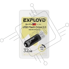Флешка USB Exployd 650 Black (EX-32Gb-650-Black), 32Gb, USB 2.0, R/W 15/8, черный