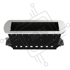 Прямоугольный металлический корпус Wize Pro WRTS-M-8BOX-S серия M, для модульной системы врезного лючка в стол с убирающейся крышкой для установки до 8 модулей-вставок серии М, серебристый