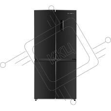 Холодильник Kuppersberg NFFD 186 DX черная нержавеющая сталь трехкамерный 303/172л морозилка сбоку, No Frost, Side by Side