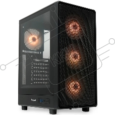 Компьютерный корпус HSPD M510, Mesh Mid Tower, черный, TG, 0.5 SPCC, 4x120мм ARGB ATX, mATX, mITX 180/280/160мм 1x2.5