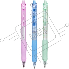 Набор ручек гелевых автоматическая Deli (EG60-BL-P) ассорти, d=0.5мм, синие чернила, коробка картонная (12шт), резиновая манжета
