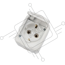Розетка одноместная KRANZ Mini OG открытой установки с заземлением, IP54 белая