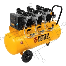 Компрессор безмаслянный малошумный Denzel DLS 2250/100, 2250 Вт, 3х750, 100 л, 410 л/мин блок упр