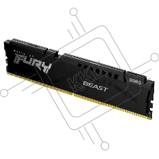 Оперативная память Kingston Fury Beast, DDR5, 32GB (1x32GB), 6400MHz, CL32, DIMM, радиатор, чёрный