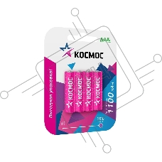 Аккумулятор AAA/R03 Ni-MH 1100мА.ч (блист.4шт) КОСМОС KOCR03NIMH(1100MAH)4BL
