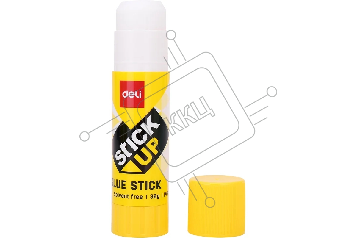 Клей-карандаш Deli EA20310 36гр корпус желтый ПВП, дисплей картонный, усиленный, Stick UP