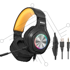 Гарнитура MARVO HG9084 Pulz 80 чёрный, проводная, USB, подсветка