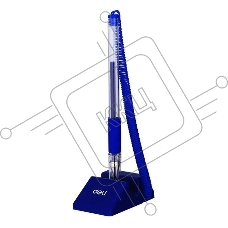 Ручка гелевая Deli Daily E6791blue прозрачный, d=0.5мм, синие чернила, на подставке, линия 0.35мм, резиновая манжета
