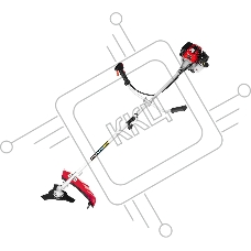 Триммер бензиновый MTX MT-33S, 33 см3, разъемная штанга, состоит из 2 частей