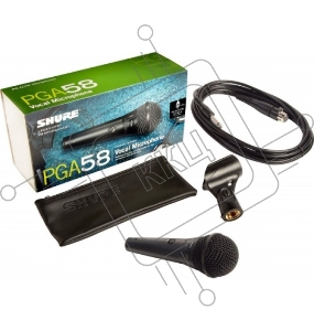 Кардиоидный вокальный микрофон SHURE PGA58-QTR-E c выключателем, с кабелем XLR -1/4'