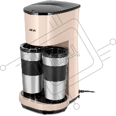 Кофеварка капельная Kitfort КТ-7303 бежевый/черный, исп. кофе - молотый, 0.84 л, 800 Вт.
