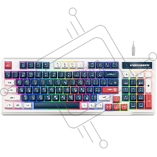 Игровая клавиатура проводная Defender Stormrider GK-425 RU,бел/син,94кн+FN,радуж,1.75м