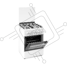 Комбинированная плита REEX RPF-60 WH 4 Газовые конфорки Электрическая духовка